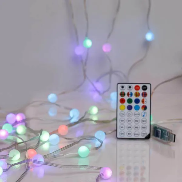 Σειρά 100 LED με μπάλες 15 m Wi-Fi RGB