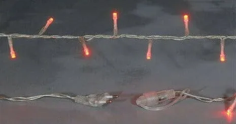 Σειρά 100 LED 5 μέτρων με διάφανο καλώδιο, κόκκινο