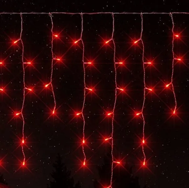 Κουρτίνα βροχή 100 LED κόκκινη εξωτερικού χώρου 2 μέτρα