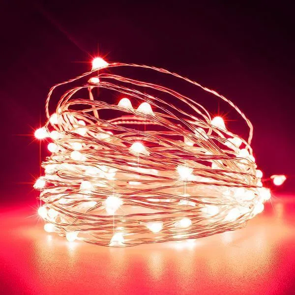Σειρά 100 LED 10 μέτρων σε κόκκινο χαλκού