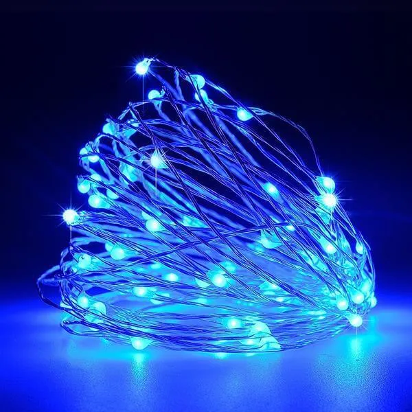 Σειρά 100 LED μπλε φωτάκια χαλκού 10 μέτρων