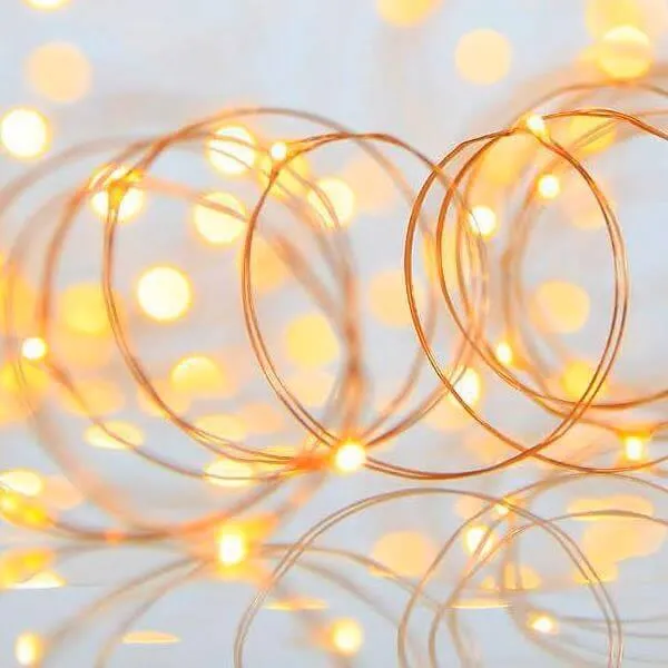 Σειρά 100 LED 10 m χαλκού θερμό λευκό