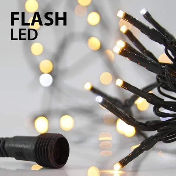 Σειρά 100 LED 10 μέτρων με flash για εξωτερικό χώρο