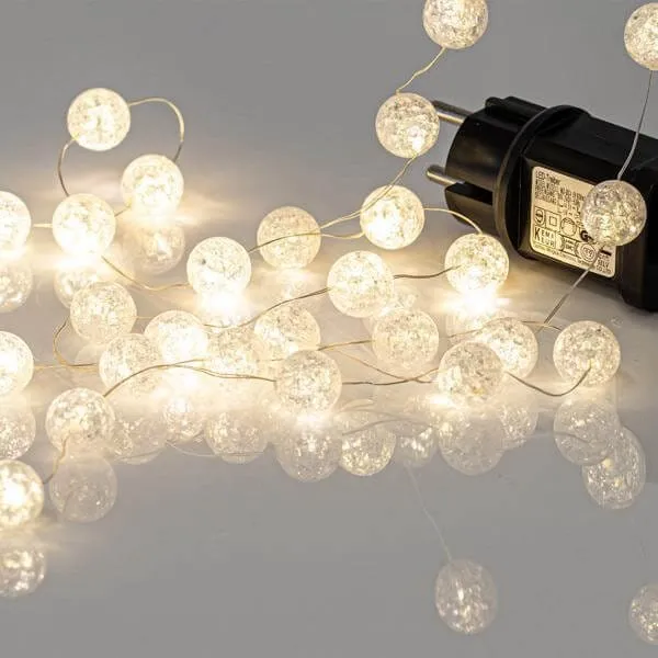 Σειρά 100 LED με ακρυλικές μπάλες, 5 μέτρα εξωτερικού χώρου