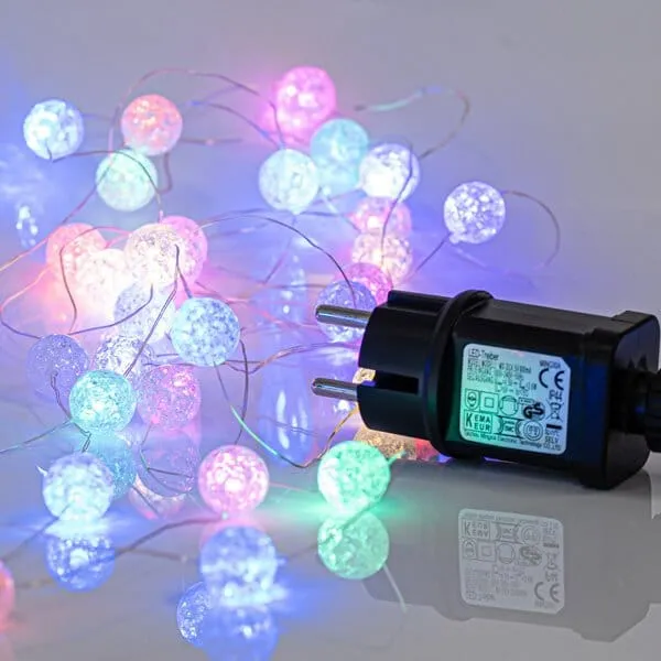 Σειρά 100 LED με ακρυλικές μπάλες πολύχρωμες, 5 μέτρα