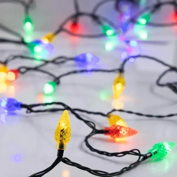 Σειρά 100 LED με πολύχρωμα διαμάντια, 10 μέτρα εξωτερικού χώρου