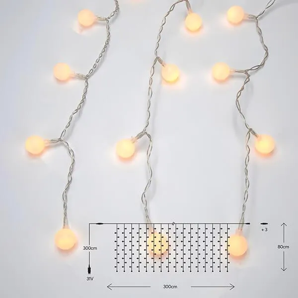 Κουρτίνα 240 LED θερμό λευκό 2 μέτρα εξωτερικού χώρου