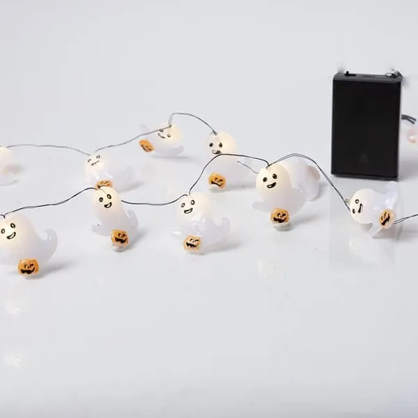 Σειρά 2,20 m με 20 LED φαντασματάκια και κολοκύθες μπαταρίας