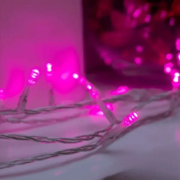 Σειρά 20 LED μπαταρίας 2 m, ροζ φως