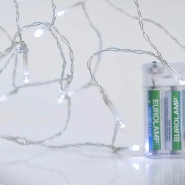 Σειρά 20 LED μπαταρίας 2 m ψυχρό λευκό