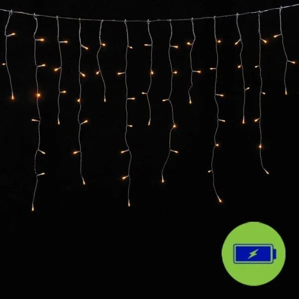 Κουρτίνα βροχή 200 LED θερμό λευκό μπαταρίας 4 μέτρα