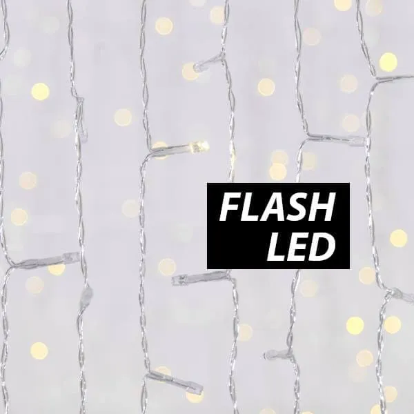 Κουρτίνα 240 flash LED 2 μέτρων εξωτερικού χώρου θερμό λευκό