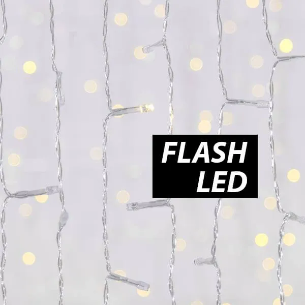 Κουρτίνα 240 flash LED 2 μέτρα εξωτερικού χώρου θερμό λευκό