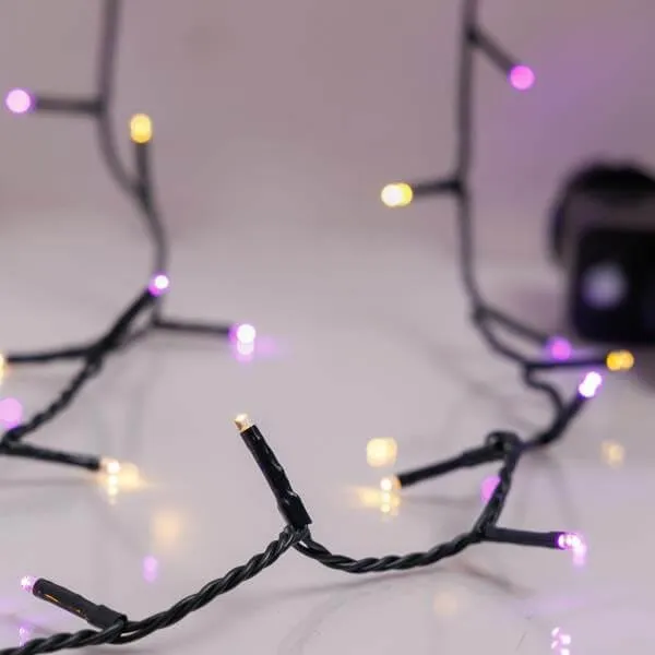 Σειρά 240 LED 12 m διχρωμη μωβ θερμό λευκό εξωτερικού