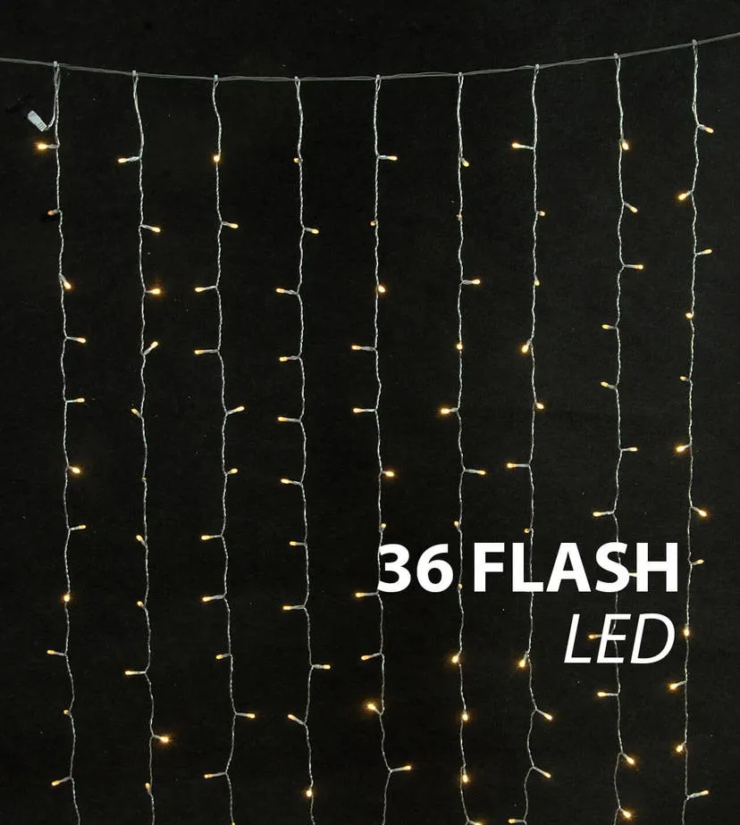 Κουρτίνα 360 LED 2x2 m εξωτερικού χώρου θερμό λευκό με flash