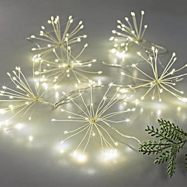 Σειρά 6 μπουκέτα 120 LED θερμό λευκό 1,5 m