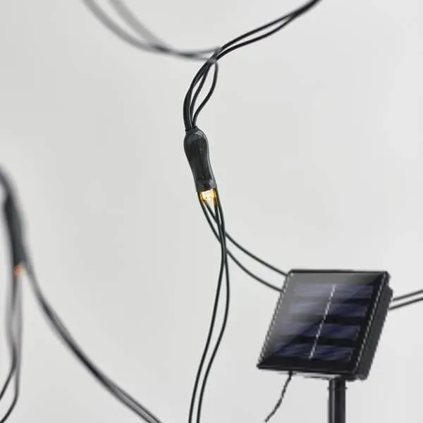 Δίχτυ 60 LED ηλιακό 1×1 μ. εξωτερικού χώρου θερμό λευκό