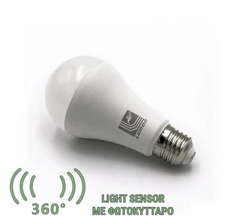Λάμπα LED E27 12W με αισθητήρα ημέρας-νύχτας