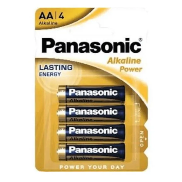 Αλκαλικές μπαταρίες AA Panasonic, σετ 4 τεμαχίων