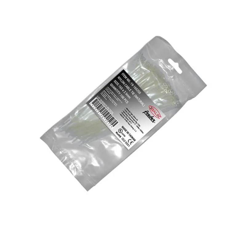 Δεματικά καλωδίων διάφανα 16,5 cm, 100 τεμάχια