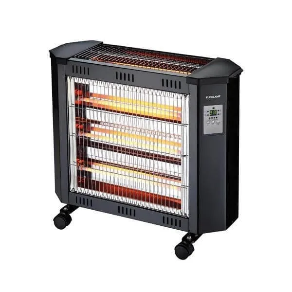 Θερμάστρα χαλαζία 2400W με τηλεχειριστήριο, μαύρη
