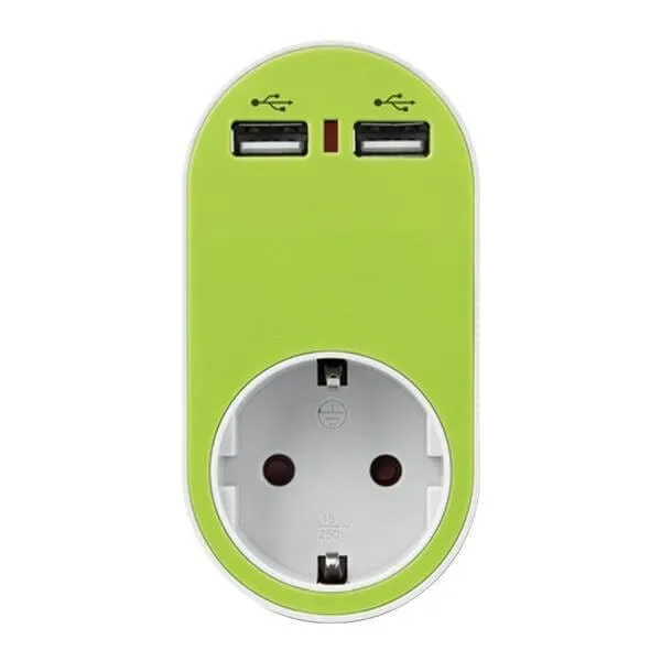 Αντάπτορας με θέση σούκο και 2 θύρες USB