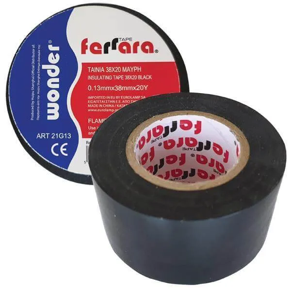 Μονωτική Ταινία PVC 38mm x 20m Μαύρη