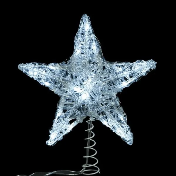 Αστέρι κορυφής δέντρου 25 cm, 20 LED ψυχρό λευκό