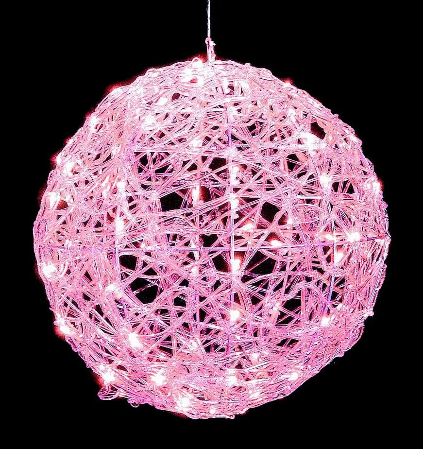 Φωτιζόμενη μπάλα 20 cm με 30 ροζ LED