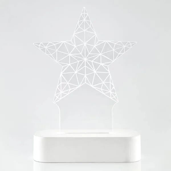 Αστέρι επιτραπέζιο από plexi glass, μπαταρίας, 5 LED
