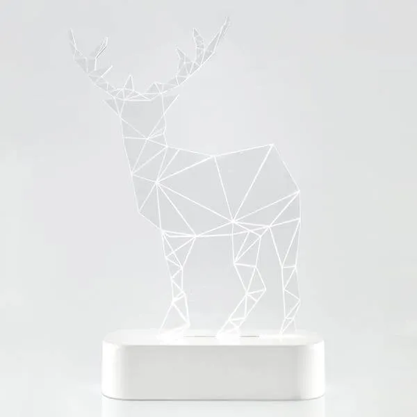 Διακοσμητικός τάρανδος plexiglass μπαταρίας, 5 LED θερμό λευκό