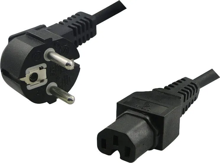 Καλώδιο τροφοδοσίας Euro σε IEC C15, 1,5 μέτρο