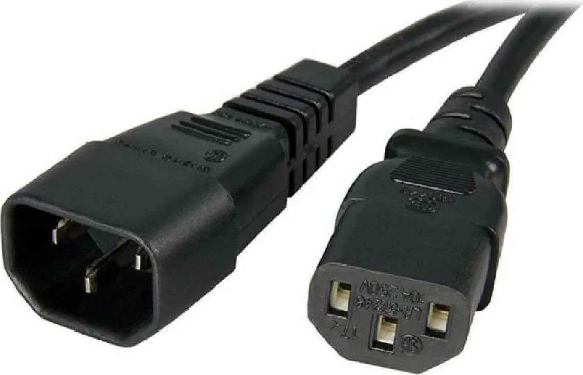 Καλώδιο τροφοδοσίας IEC C13–C14 επέκτασης 1 μέτρο