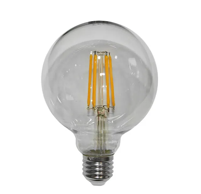 Λάμπα Filament Globe διάφανη σφαίρα Ε27 8W θερμό φως
