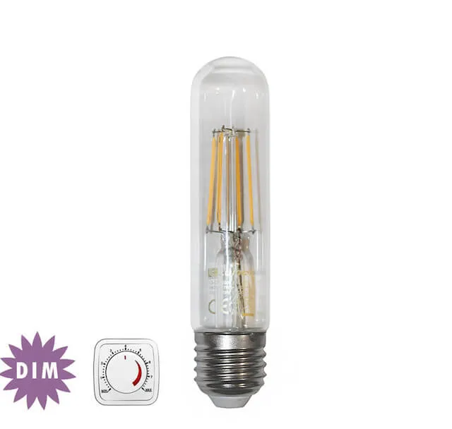 Λάμπα Filament σωλήνας 6W E27 θερμό dimmable