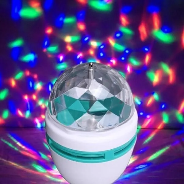 Λάμπα LED περιστρεφόμενη disco RGB, ντουί E27