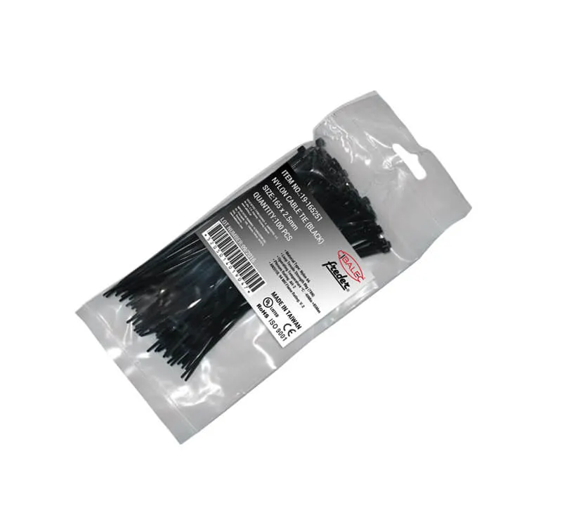 Δεματικά καλωδίων μαύρα 16,5 cm, 100 τεμάχια