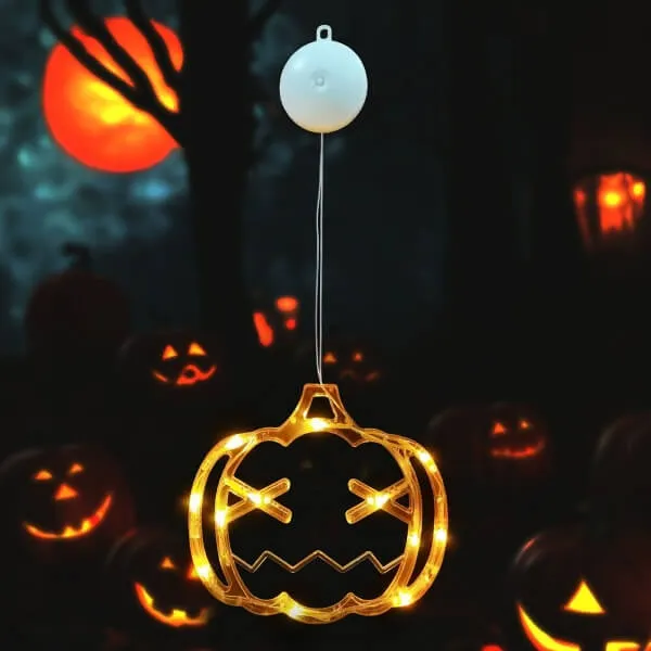 Modee Διακοσμητικό Παραθύρου Halloween Κολοκύθα, 13 LED, 20×21(h) cm, IP20, Θερμό Λευκό (Warm white)