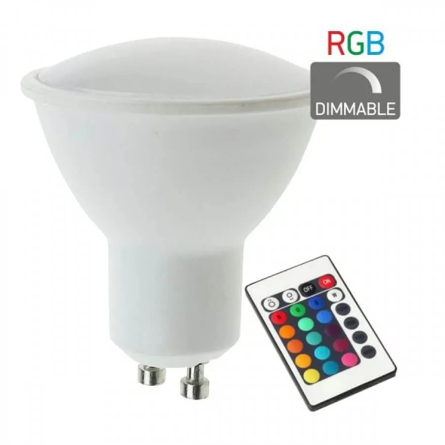 Λάμπα LED GU10 4,5W RGBW με τηλεχειριστήριο
